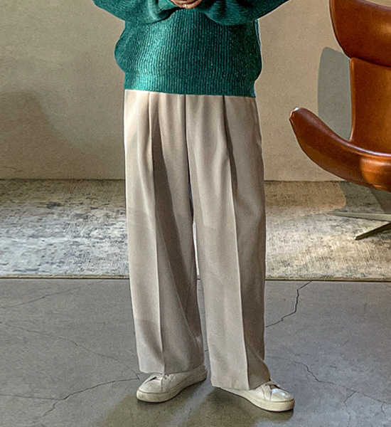 (XL-6XL)<BR>퍼크온 Semi-wide fit Banding Slacks