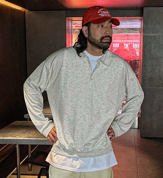 (XL-6XL)<br>아서드 collar sweatshirt