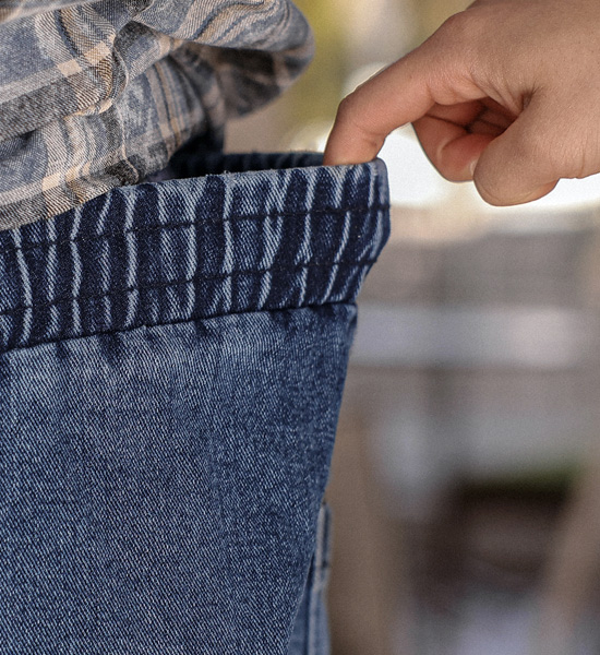 (XL-6XL)<BR>콘다바 Semi-wide fit denim banding pants