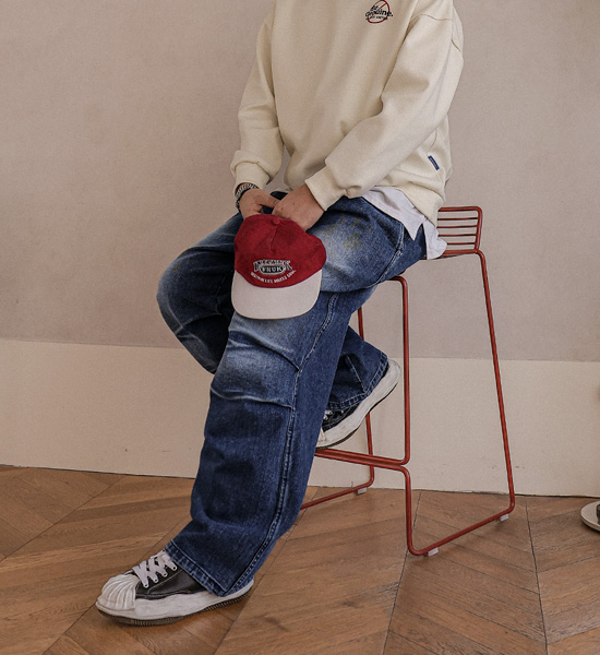 (XL-6XL)<BR>콘다바 Semi-wide fit denim banding pants