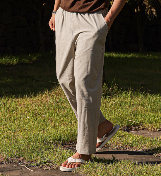 (M-5XL)<BR>듀티 Semi-wide fit linen banding pants 80