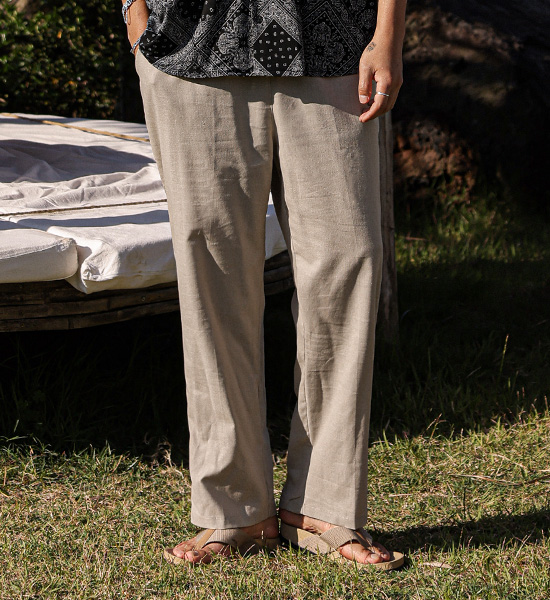 (M-5XL)<BR>듀티 Semi-wide fit linen banding pants 80