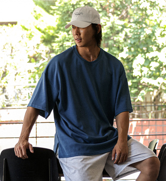 (L-6XL)<br>헤브린 Side slit Short T shirts