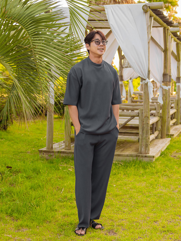 (L-5XL)<BR>보아비스 Short T shirts+우아초 banding pants