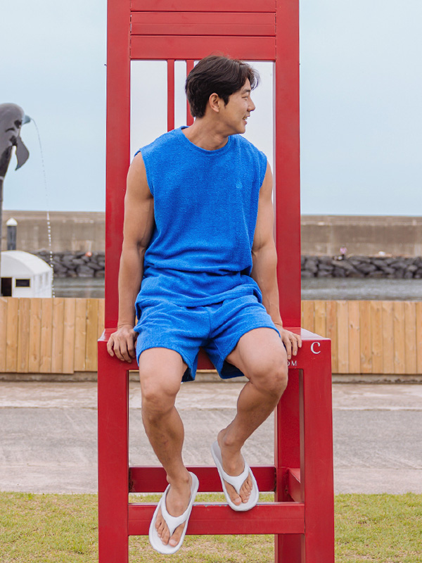 (L-5XL)<BR>포티스 자수나시+글라드 Banding Shorts