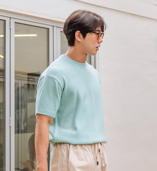 (L-5XL)<br>헤이미쉬 short-sleeved knitwear