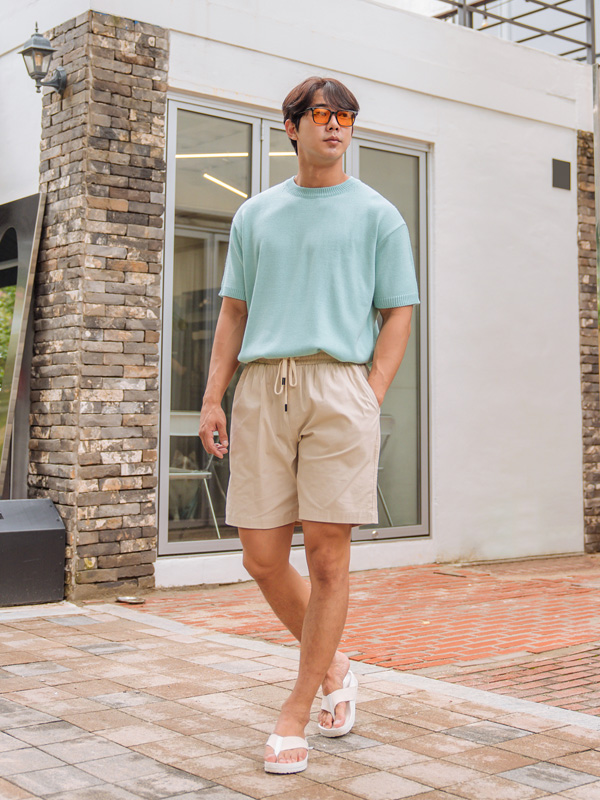 (L-5XL)<br>헤이미쉬 short-sleeved knitwear