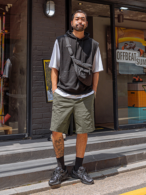 (L-4XL)<BR>홀리트리 Span Banding Shorts
