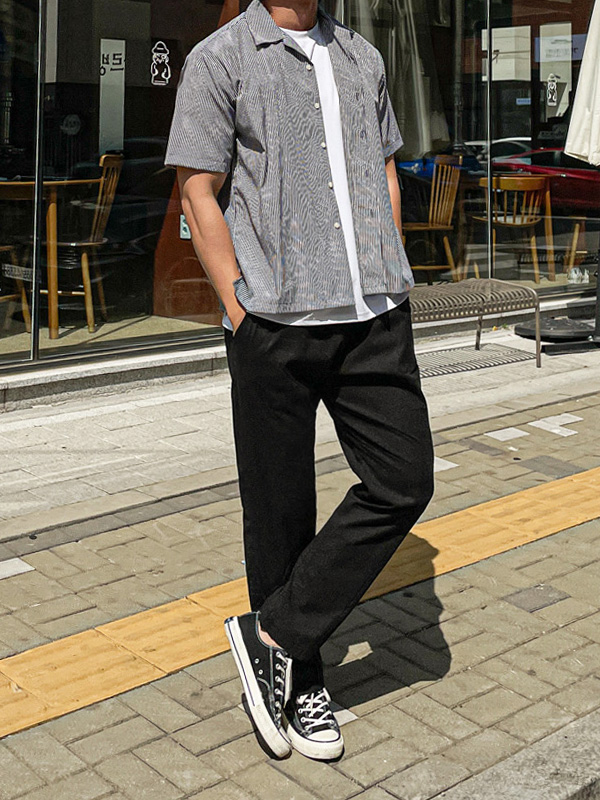 (L-4XL)<BR>하팅 Slim Fit linen banding pants