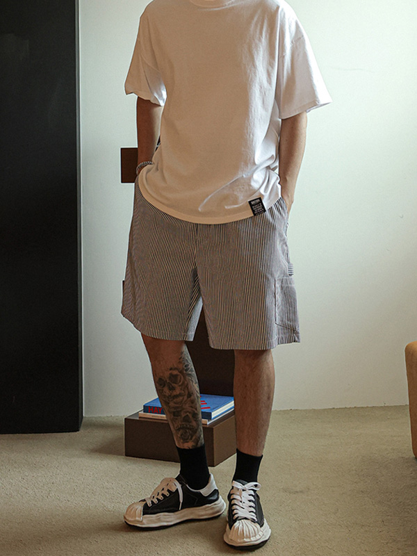 (L-5XL)<BR>람퓨 Stripe Banding Shorts