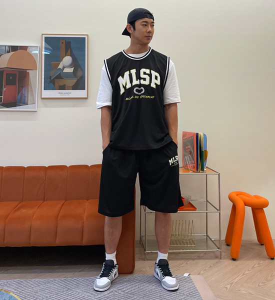 (XL-4XL)<br>모찰리 Sleeveless shirts+난디망 Banding Shorts