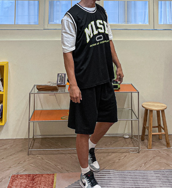 (XL-4XL)<br>모찰리 Sleeveless shirts+난디망 Banding Shorts