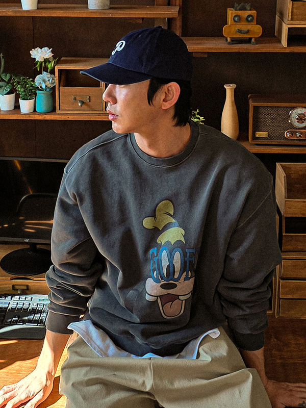 (3XL-6XL)<BR>가르나트 pigment man-to-man T