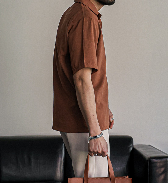 (L-5XL)<BR>자니콜 Open Collar Short T shirts
