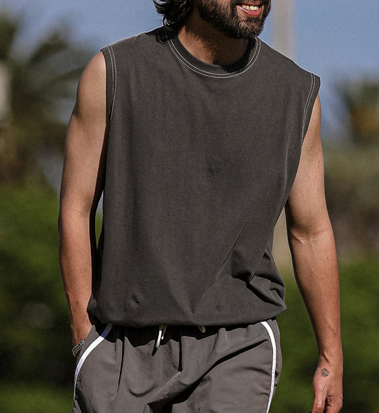 (L-5XL)<BR>머렐스 pigment Sleeveless shirts