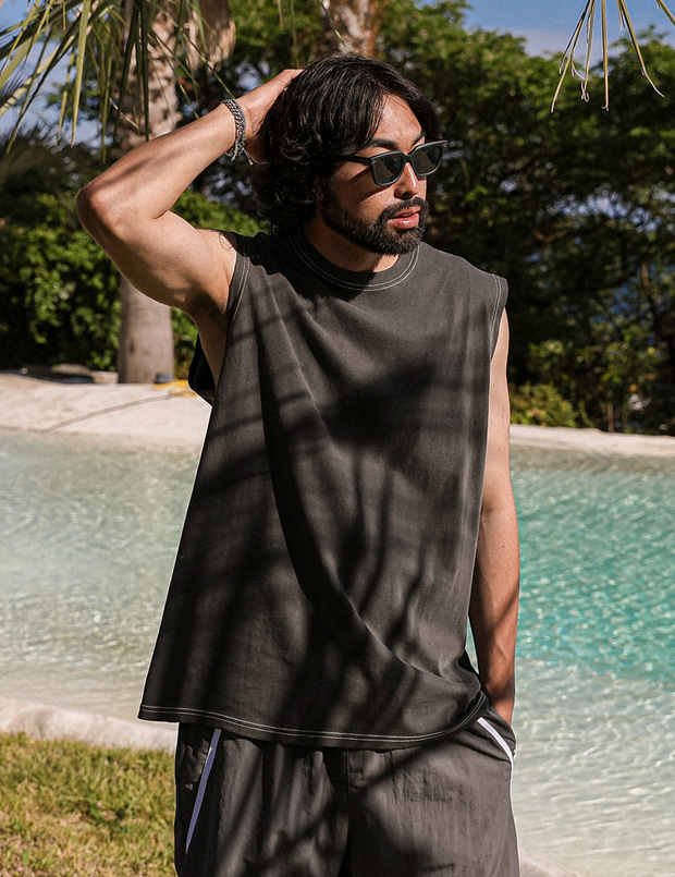 (L-5XL)<BR>머렐스 pigment Sleeveless shirts
