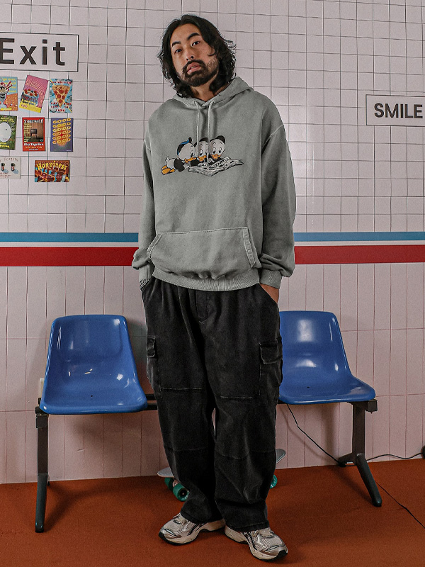(M-4XL)<br>티니크로 Semi-wide fit Denim Cargo banding pants
