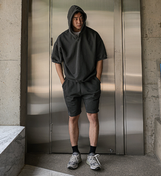 (3XL-6XL)<BR>로나이프 short-sleeved hoodie+스턴하버 Banding Shorts