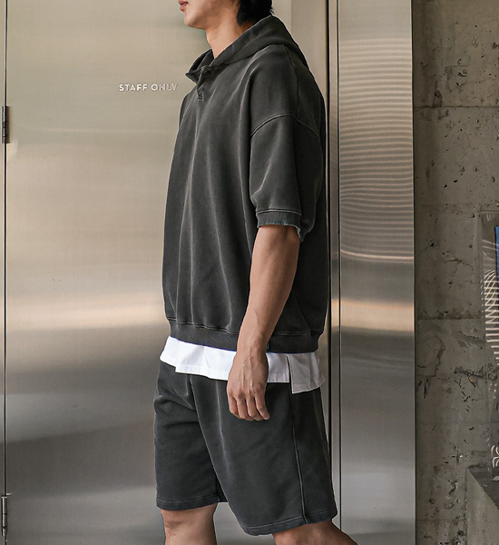 (3XL-6XL)<BR>로나이프 short-sleeved hoodie+스턴하버 Banding Shorts