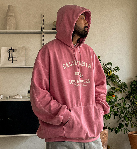 (M-5XL)<BR>트리펀 pigment Hoodie