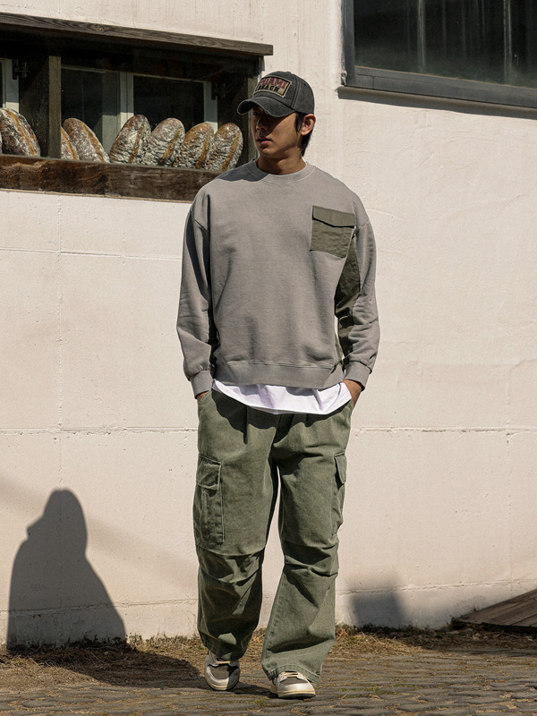 (XL-5XL)<br>보타나도 pigment man-to-man T
