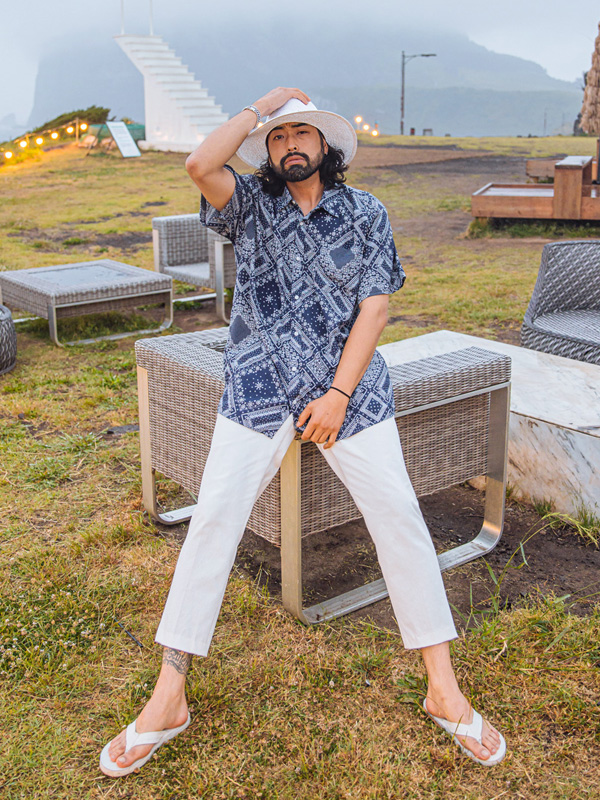 (L-5XL)<br>스투이 Paisley short-sleeved shirt