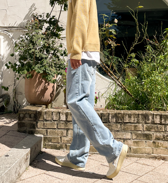 (S-5XL)<BR>메리드 Wide denim pants 816