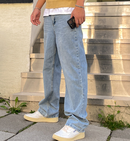 (S-5XL)<BR>메리드 Wide denim pants 816