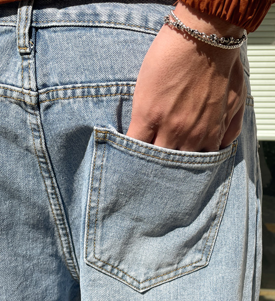 (S-5XL)<BR>메리드 Wide denim pants 816