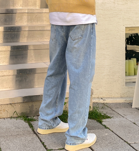 (S-5XL)<BR>메리드 Wide denim pants 816