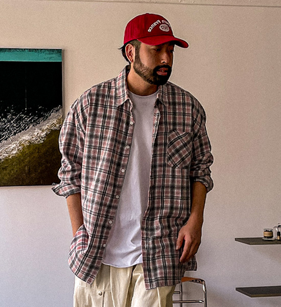 (L-5XL)<BR>다드린 checkered shirt N002