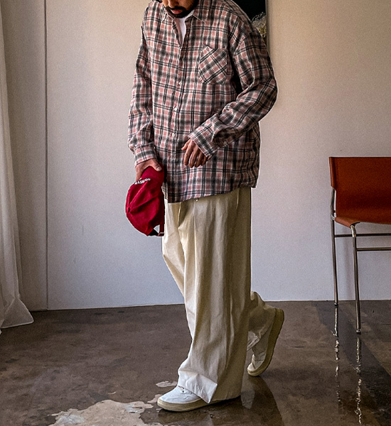 (L-5XL)<BR>다드린 checkered shirt N002