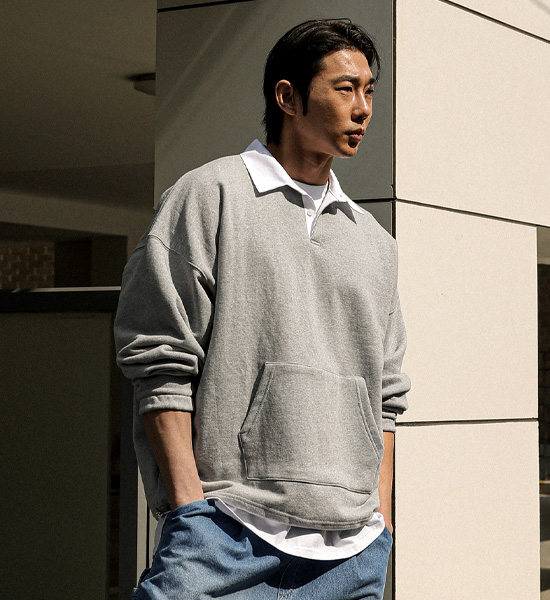 타키투파 collar sweatshirt