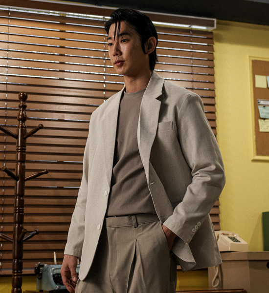 (L-4XL)<br>버타노 Herringbone a linen jacket