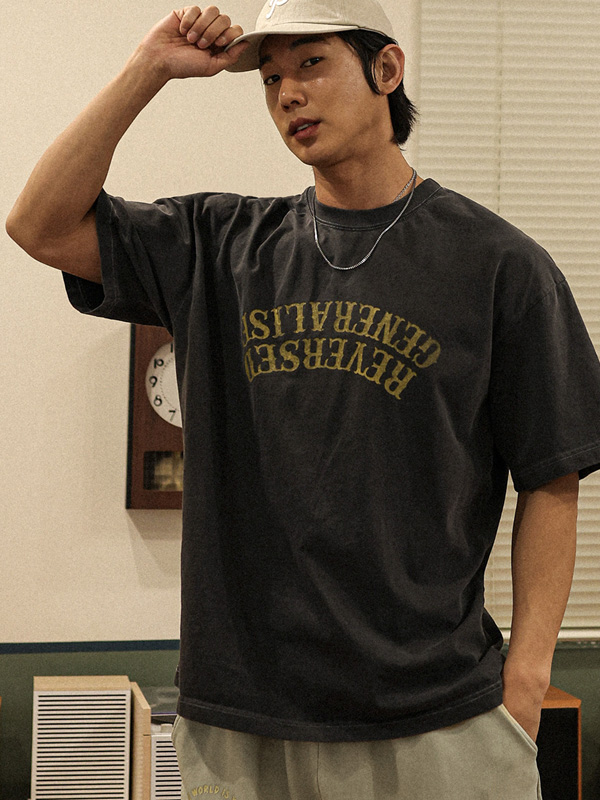 (XL-4XL)<BR>로모틴 pigment Short T shirts