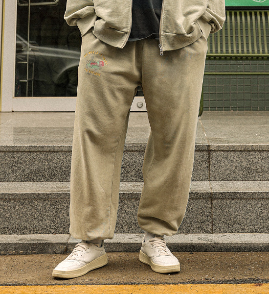 (XL-4XL)<BR>루킨스 pigment banding jogger pants