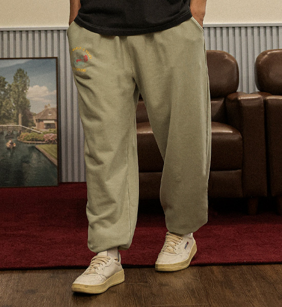 (XL-4XL)<BR>루킨스 pigment banding jogger pants