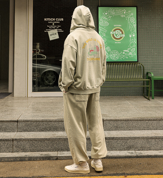(XL-4XL)<BR>루킨스 pigment banding jogger pants