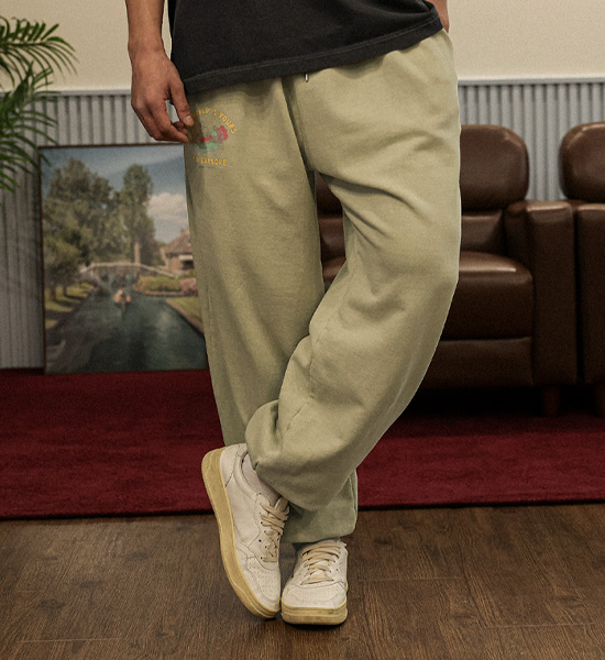 (XL-4XL)<BR>루킨스 pigment banding jogger pants