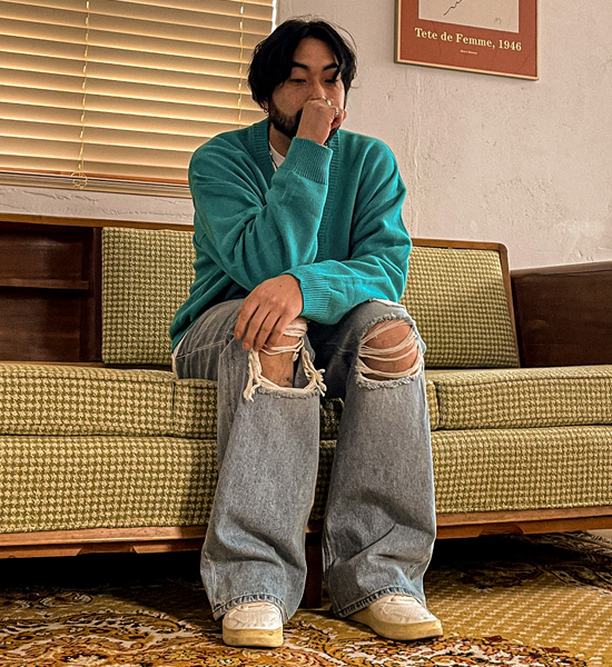 (S-5XL)<BR>알파하 Semi-wide fit denim pants