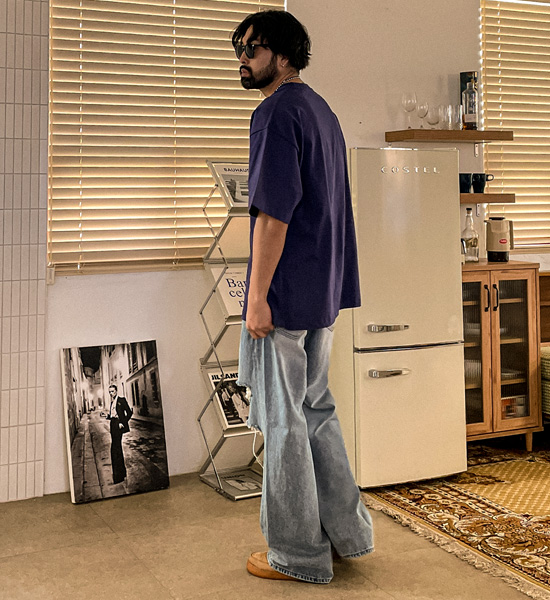 (S-5XL)<BR>알파하 Semi-wide fit denim pants