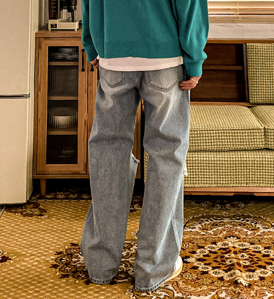 (S-5XL)<BR>알파하 Semi-wide fit denim pants