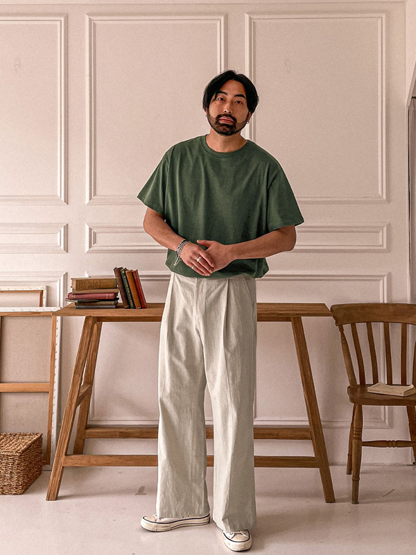 (M-6XL)<br>옹기종기 Round short-sleeved T-shirt <br><font color="#098a09"><B>Select length (Basic,Long+6cm)</B></font>