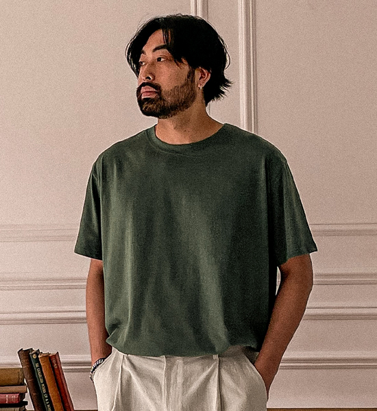 (M-6XL)<br>옹기종기 Round short-sleeved T-shirt <br><font color="#098a09"><B>Select length (Basic,Long+6cm)</B></font>