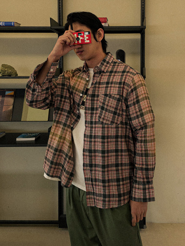 제프리 checkered shirt