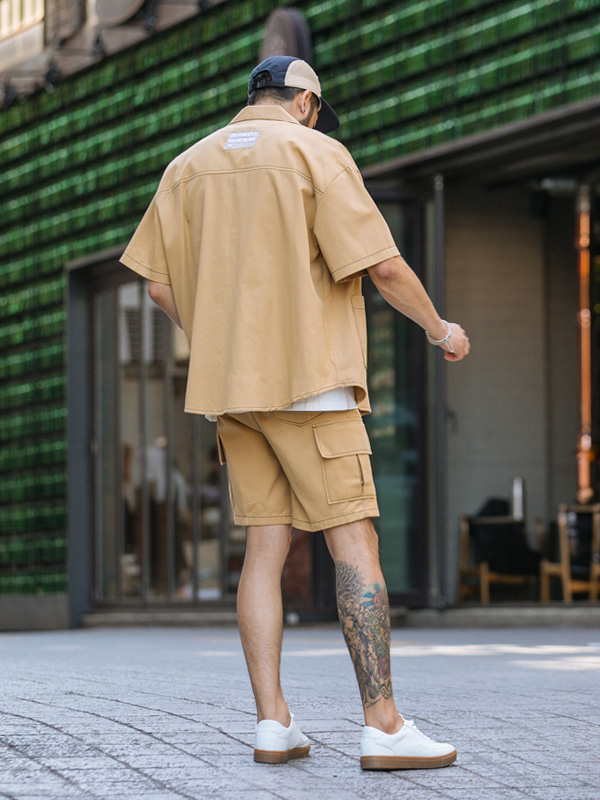 (XL-6XL)<BR>마르틴 Short-sleeve Shirt&Jacket+핫앤콜드 Cargo Banding Shorts