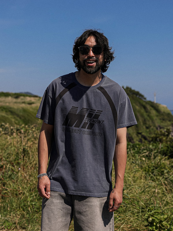 (L-5XL)<BR>바파두 pigment Short T shirts