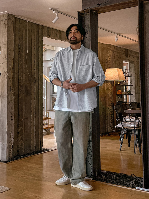 그라니타 Semi-wide fit denim pants