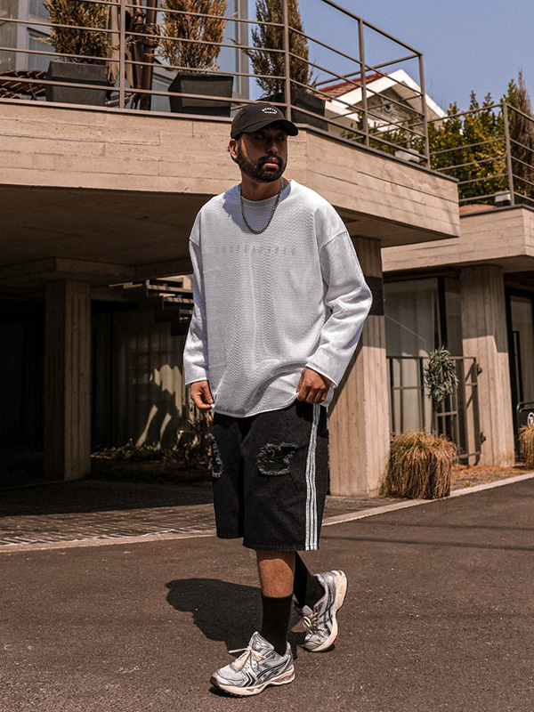 하이로니 Mesh Layered a long-sleeved t-shirt