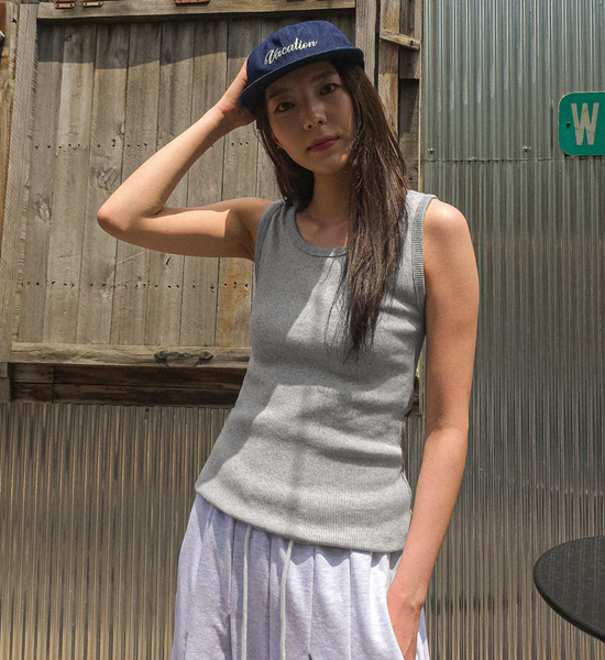 (M-5XL)<br>뉴 ribbed sleeveless shirt